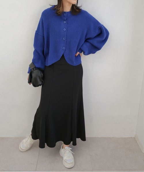 ＡＮＤＪ（アンドジェイ）の「ボリューム袖ショートニットカーディガン（カーディガン/ボレロ・レディース・グリーン/ブルー/イエロー/オフホワイト・M）」の20枚目の写真