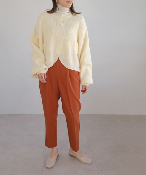 ＡＮＤＪ（アンドジェイ）の「ボリューム袖ショートニットカーディガン（カーディガン/ボレロ・レディース・グリーン/ブルー/イエロー/オフホワイト・M）」の22枚目の写真