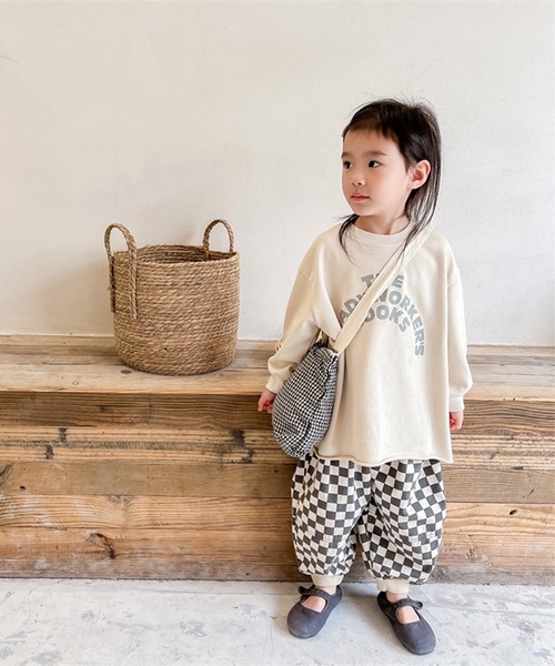 aimoha（アイモハ）の「aimoha-KIDS- 配色チェック柄裾絞りパンツ（スラックス・キッズ・ブラック/ブラウン・100/90/120/110/80/130）」の3枚目の写真