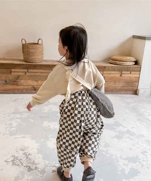 aimoha（アイモハ）の「aimoha-KIDS- 配色チェック柄裾絞りパンツ（スラックス・キッズ・ブラック/ブラウン・100/90/120/110/80/130）」の10枚目の写真