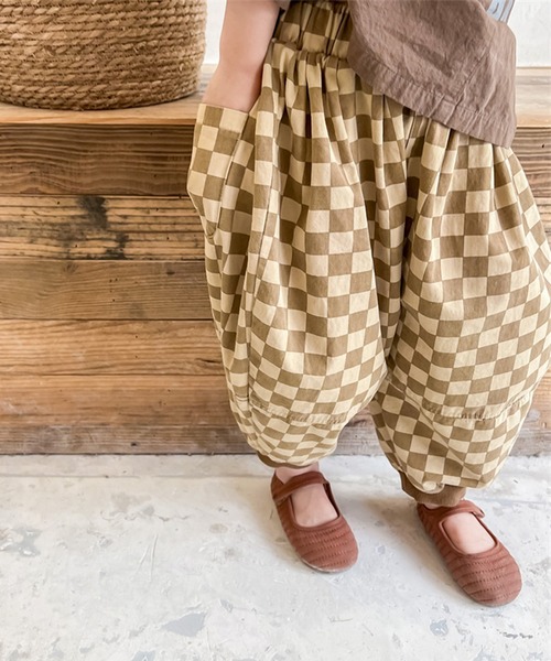 aimoha（アイモハ）の「aimoha-KIDS- 配色チェック柄裾絞りパンツ（スラックス・キッズ・ブラック/ブラウン・100/90/120/110/80/130）」の12枚目の写真