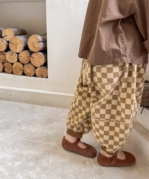 aimoha（アイモハ）の「aimoha-KIDS- 配色チェック柄裾絞りパンツ（スラックス・キッズ・ブラック/ブラウン・100/90/120/110/80/130）」の15枚目の写真