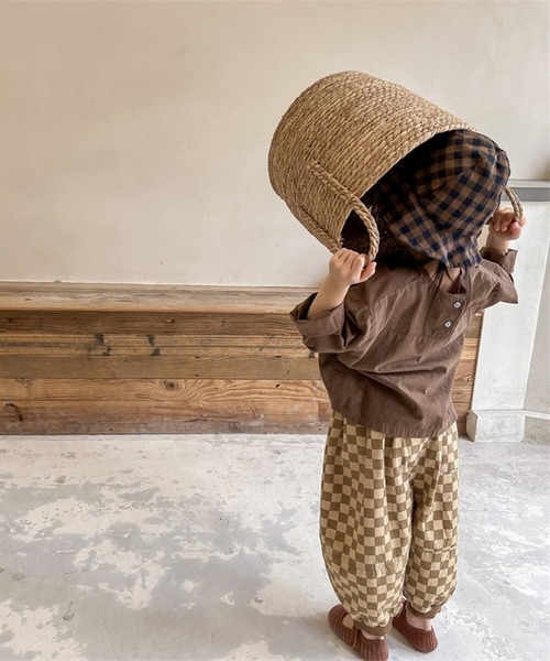 aimoha（アイモハ）の「aimoha-KIDS- 配色チェック柄裾絞りパンツ（スラックス・キッズ・ブラック/ブラウン・100/90/120/110/80/130）」の17枚目の写真