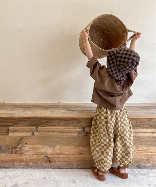 aimoha（アイモハ）の「aimoha-KIDS- 配色チェック柄裾絞りパンツ（スラックス・キッズ・ブラック/ブラウン・100/90/120/110/80/130）」の19枚目の写真