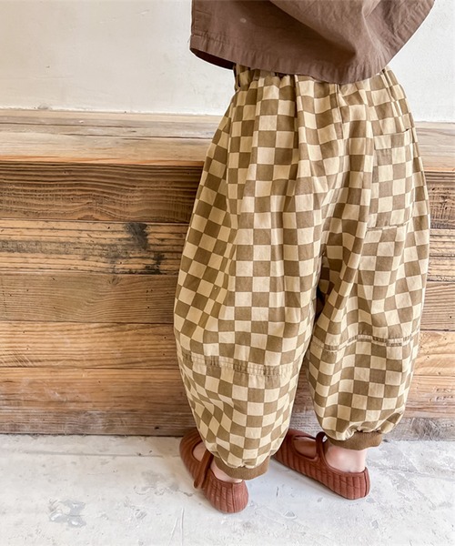 aimoha（アイモハ）の「aimoha-KIDS- 配色チェック柄裾絞りパンツ（スラックス・キッズ・ブラック/ブラウン・100/90/120/110/80/130）」の20枚目の写真
