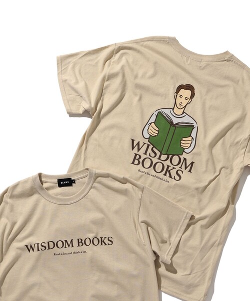 BEAMS（ビームス）の「BEAMS / WISDOM BOOKS  Tシャツ（Tシャツ/カットソー・メンズ・ホワイト/ベージュ・MEDIUM/X-LARGE/SMALL/LARGE）」の2枚目の写真