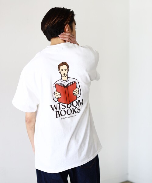 BEAMS（ビームス）の「BEAMS / WISDOM BOOKS  Tシャツ（Tシャツ/カットソー・メンズ・ホワイト/ベージュ・MEDIUM/X-LARGE/SMALL/LARGE）」の6枚目の写真