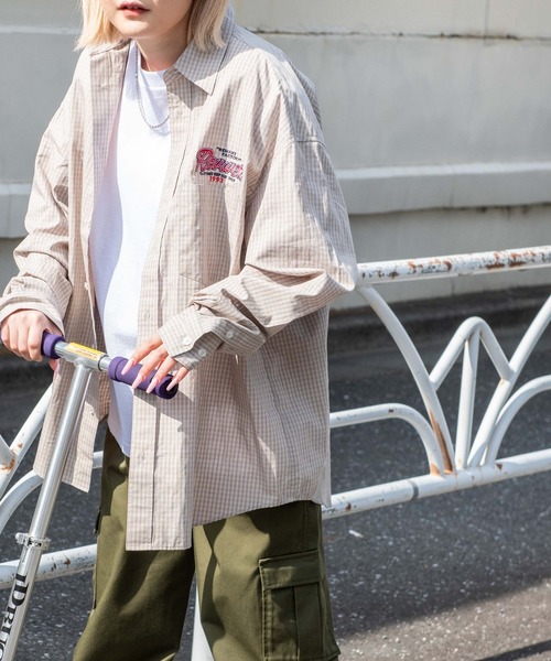 WEGO（ウィゴー）の「WEGO/FACTORYロゴミニチェックシャツ（シャツ/ブラウス・メンズ・ホワイト系その他2/ベージュ系その他2/ブルー系その他2・MEDIUM/LARGE）」の2枚目の写真