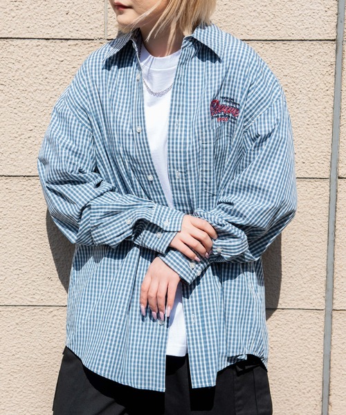 WEGO（ウィゴー）の「WEGO/FACTORYロゴミニチェックシャツ（シャツ/ブラウス・メンズ・ホワイト系その他2/ベージュ系その他2/ブルー系その他2・MEDIUM/LARGE）」の9枚目の写真