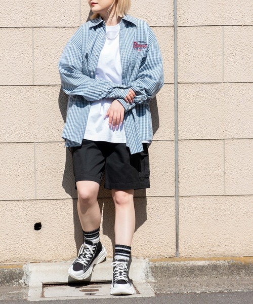 WEGO（ウィゴー）の「WEGO/FACTORYロゴミニチェックシャツ（シャツ/ブラウス・メンズ・ホワイト系その他2/ベージュ系その他2/ブルー系その他2・MEDIUM/LARGE）」の14枚目の写真