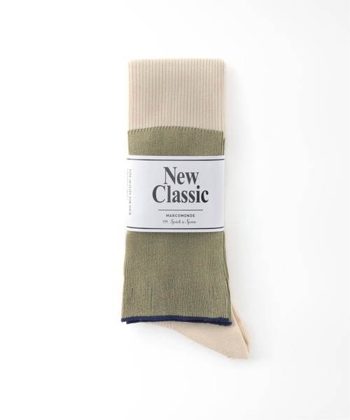 Spick & Span(スピックアンドスパン)の「【MARCOMONDE】 2トーンハイソックス(ソックス/靴下・レディース・チャコールグレー/カーキ/オレンジ・FREE)」の3枚目の写真