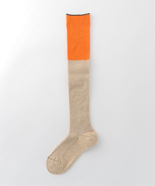 Spick & Span(スピックアンドスパン)の「【MARCOMONDE】 2トーンハイソックス(ソックス/靴下・レディース・チャコールグレー/カーキ/オレンジ・FREE)」の4枚目の写真