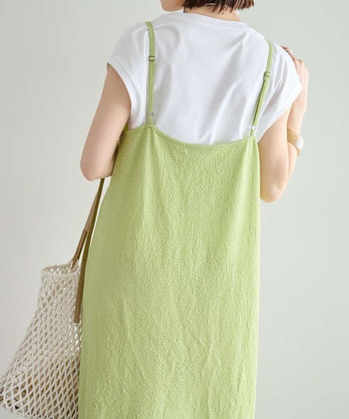 DISCOAT（ディスコート）の「【WEB限定】くしゅくしゅキャミワンピース（ワンピース・レディース・グリーン系その他/アイボリー/ブラック/ライトグレー・FREE）」の12枚目の写真