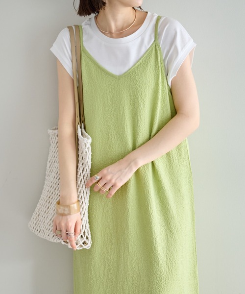 DISCOAT（ディスコート）の「【WEB限定】くしゅくしゅキャミワンピース（ワンピース・レディース・グリーン系その他/アイボリー/ブラック/ライトグレー・FREE）」の16枚目の写真