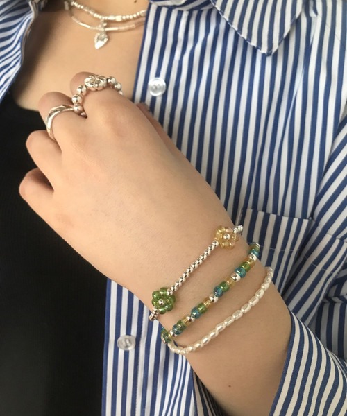 Me%（ミィパーセント）の「☆3点セット☆カラーフラワー3連ブレスレット（ブレスレット・レディース・その他1/ブルー系その他・FREE）」の12枚目の写真