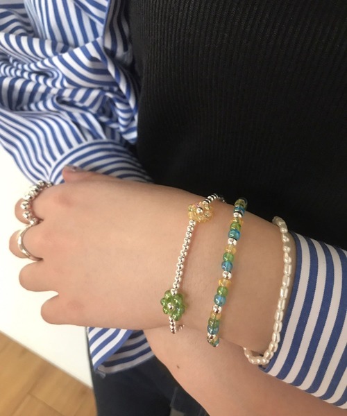 Me%（ミィパーセント）の「☆3点セット☆カラーフラワー3連ブレスレット（ブレスレット・レディース・その他1/ブルー系その他・FREE）」の9枚目の写真