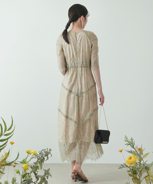 Kana（カナ）の「ショルダーギャザーラッセルレース ワンピース パーティー ドレス 結婚式 お呼ばれ オケージョン（ドレス・レディース・グリーン系その他/ブラック/パープル系その他/モカ・M/L/S）」の17枚目の写真