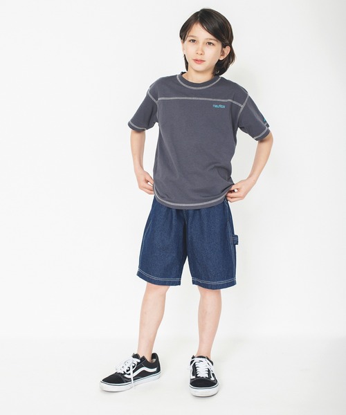 NAUTICA（ノーティカ）の「【NAUTICA/ノーティカ】ペインターハーフパンツ（その他パンツ・キッズ・ネイビー/オフホワイト/ブルー・120/130/140/150）」の4枚目の写真