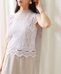 ノースリーブレースブラウス