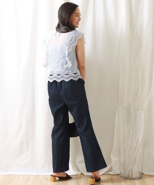 libelle more(リベル モア)の「ノースリーブレースブラウス(シャツ/ブラウス・レディース・ブラック/ラベンダー/ライトブルー/オフホワイト/グリーン・M/L)」の20枚目の写真