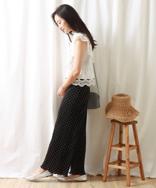 libelle more(リベル モア)の「ノースリーブレースブラウス(シャツ/ブラウス・レディース・ブラック/ラベンダー/ライトブルー/オフホワイト/グリーン・M/L)」の10枚目の写真