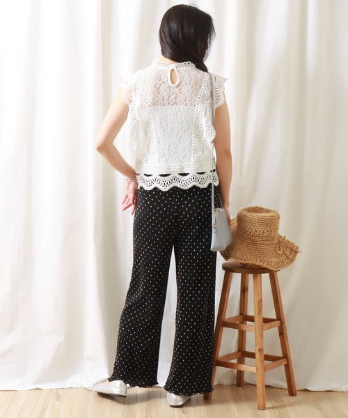 libelle more(リベル モア)の「ノースリーブレースブラウス(シャツ/ブラウス・レディース・ブラック/ラベンダー/ライトブルー/オフホワイト/グリーン・M/L)」の11枚目の写真