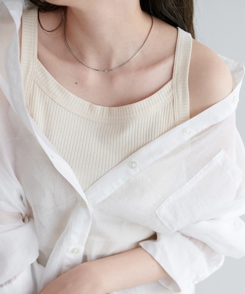 DISCOAT（ディスコート）の「カップ付アメスリタンクトップ（タンクトップ・レディース・アイボリー/オフホワイト/ブラック/グリーン系その他/オレンジ・MEDIUM/LARGE）」の3枚目の写真