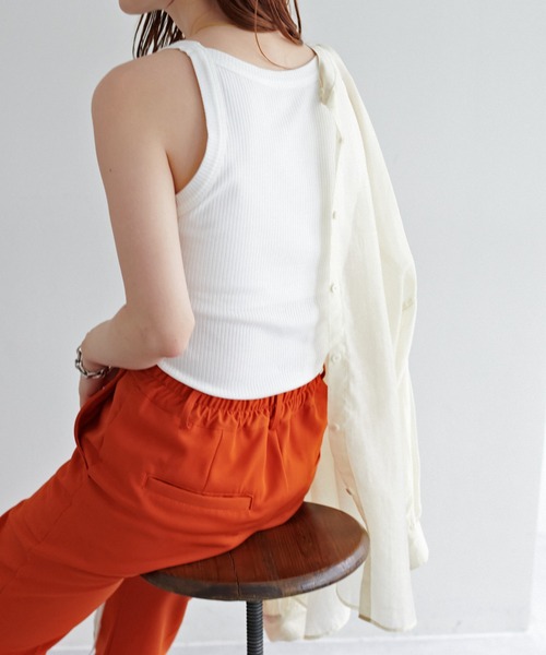 DISCOAT（ディスコート）の「カップ付アメスリタンクトップ（タンクトップ・レディース・アイボリー/オフホワイト/ブラック/グリーン系その他/オレンジ・MEDIUM/LARGE）」の10枚目の写真