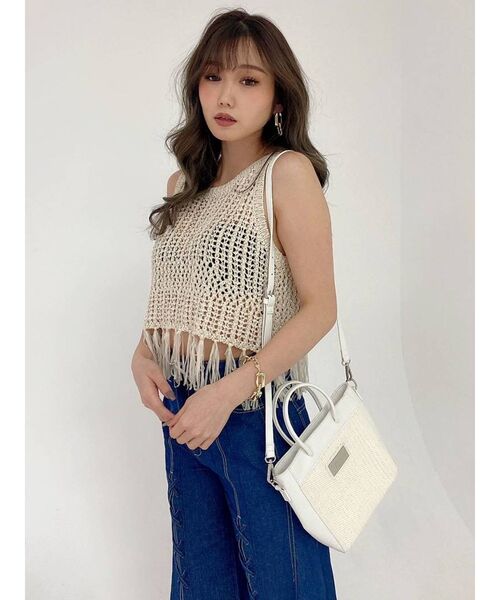 GYDA（ジェイダ）の「テープヤーンニットトップス（ニット/セーター・レディース・ベージュ/ライトグリーン/アイボリー・FREE）」の15枚目の写真