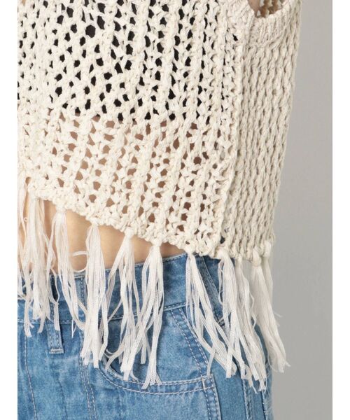 GYDA（ジェイダ）の「テープヤーンニットトップス（ニット/セーター・レディース・ベージュ/ライトグリーン/アイボリー・FREE）」の10枚目の写真