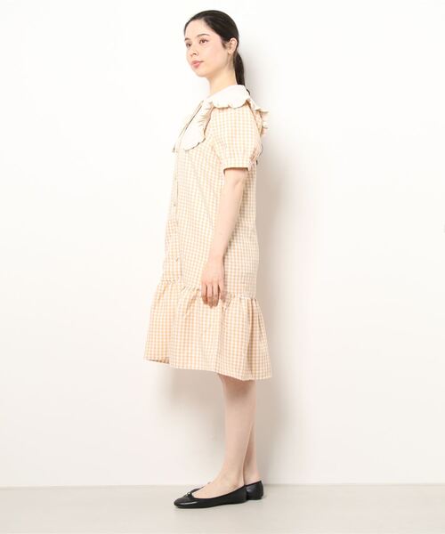 Hamble by Par Avion(ハンブルバイパラビオン)の「ギンガムミニワンピース(ワンピース・レディース・ピンク/オレンジ・ONESIZE)」の3枚目の写真