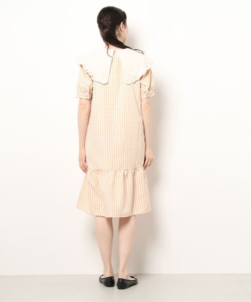 Hamble by Par Avion(ハンブルバイパラビオン)の「ギンガムミニワンピース(ワンピース・レディース・ピンク/オレンジ・ONESIZE)」の4枚目の写真