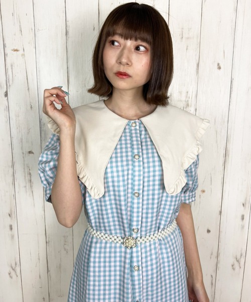 Hamble by Par Avion(ハンブルバイパラビオン)の「ギンガムミニワンピース(ワンピース・レディース・ピンク/オレンジ・ONESIZE)」の8枚目の写真