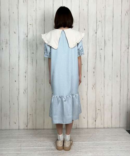 Hamble by Par Avion(ハンブルバイパラビオン)の「ギンガムミニワンピース(ワンピース・レディース・ピンク/オレンジ・ONESIZE)」の7枚目の写真