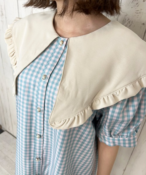 Hamble by Par Avion(ハンブルバイパラビオン)の「ギンガムミニワンピース(ワンピース・レディース・ピンク/オレンジ・ONESIZE)」の10枚目の写真