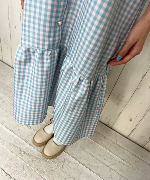 Hamble by Par Avion(ハンブルバイパラビオン)の「ギンガムミニワンピース(ワンピース・レディース・ピンク/オレンジ・ONESIZE)」の11枚目の写真