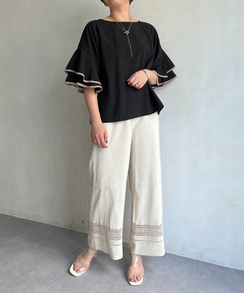 prose verse（プロズヴェール）の「麻レーヨン裾レースイージーパンツ（その他パンツ・レディース・ブラック/ブラウン/ベージュ/カーキ・MEDIUM/LARGE）」の19枚目の写真