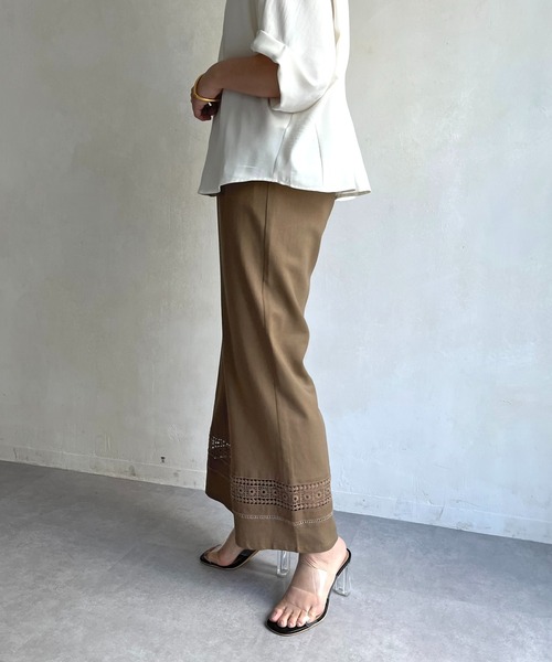 prose verse（プロズヴェール）の「麻レーヨン裾レースイージーパンツ（その他パンツ・レディース・ブラック/ブラウン/ベージュ/カーキ・MEDIUM/LARGE）」の7枚目の写真
