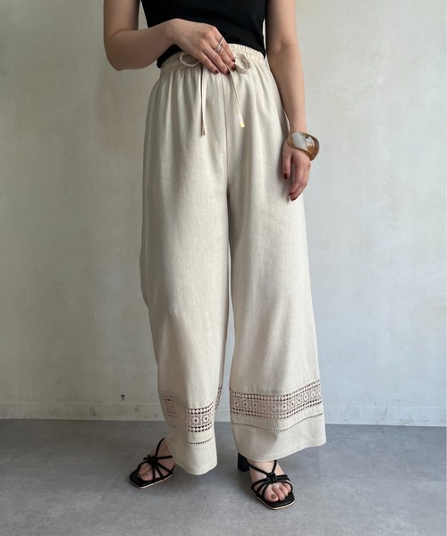 prose verse（プロズヴェール）の「麻レーヨン裾レースイージーパンツ（その他パンツ・レディース・ブラック/ブラウン/ベージュ/カーキ・MEDIUM/LARGE）」の21枚目の写真