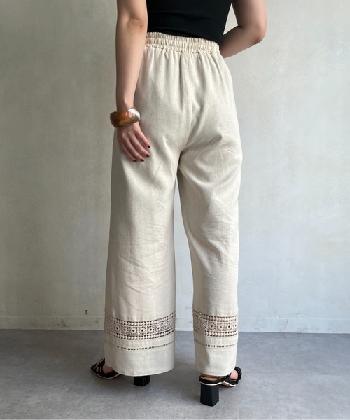 prose verse（プロズヴェール）の「麻レーヨン裾レースイージーパンツ（その他パンツ・レディース・ブラック/ブラウン/ベージュ/カーキ・MEDIUM/LARGE）」の22枚目の写真
