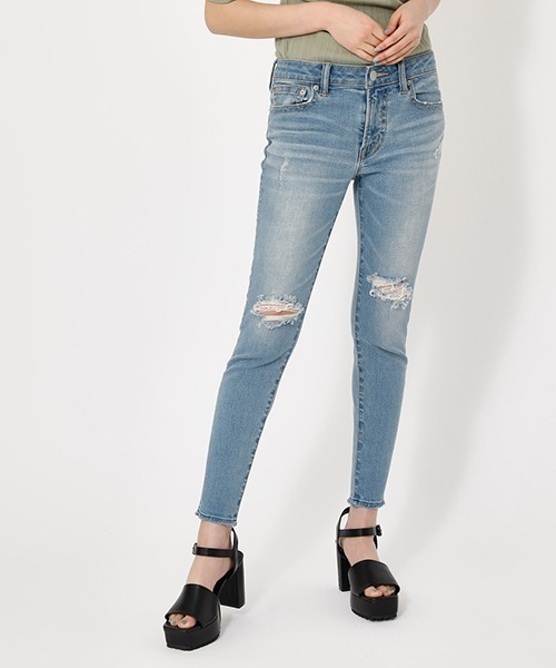 ブランド古着 加工スキニーデニムパンツ デニムパンツ Azul By Moussy アズールバイマウジー のファッション通販 Zozoused