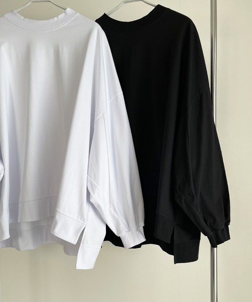 y/m by MIHO（イムバイミホ）の「サイドスリットビッグロンT（Tシャツ/カットソー・レディース・ホワイト/ブラック・FREE）」の21枚目の写真