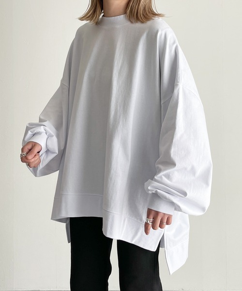 y/m by MIHO（イムバイミホ）の「サイドスリットビッグロンT（Tシャツ/カットソー・レディース・ホワイト/ブラック・FREE）」の19枚目の写真