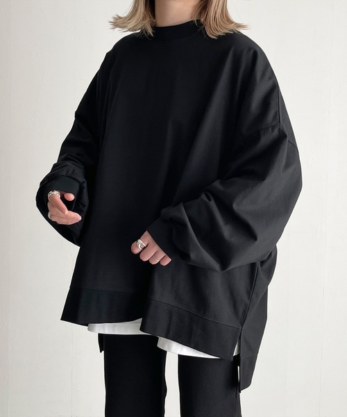 y/m by MIHO（イムバイミホ）の「サイドスリットビッグロンT（Tシャツ/カットソー・レディース・ホワイト/ブラック・FREE）」の11枚目の写真