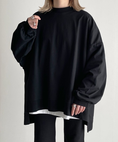 y/m by MIHO（イムバイミホ）の「サイドスリットビッグロンT（Tシャツ/カットソー・レディース・ホワイト/ブラック・FREE）」の17枚目の写真