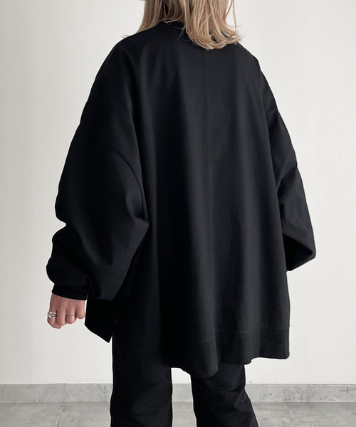 y/m by MIHO（イムバイミホ）の「サイドスリットビッグロンT（Tシャツ/カットソー・レディース・ホワイト/ブラック・FREE）」の8枚目の写真