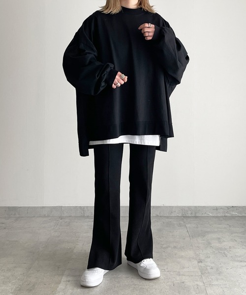 y/m by MIHO（イムバイミホ）の「サイドスリットビッグロンT（Tシャツ/カットソー・レディース・ホワイト/ブラック・FREE）」の7枚目の写真