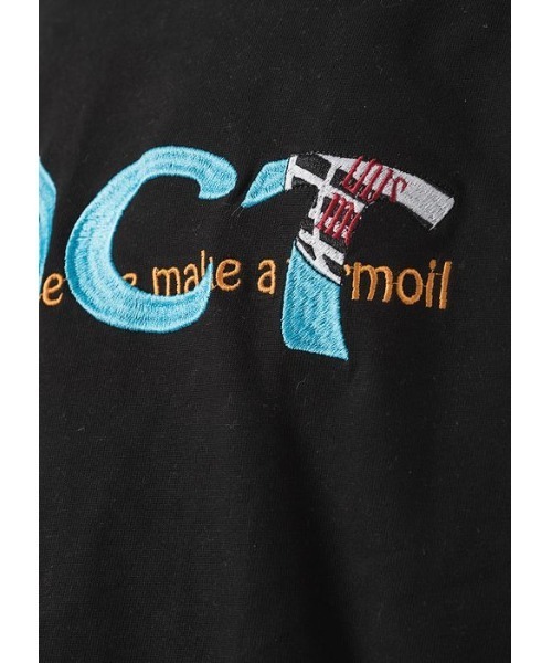RE730(アールイーセブンサーティー)の「RE730 スマイルアップリケ刺繍 ビッグシルエットTシャツ(Tシャツ/カットソー・メンズ・ブラック/ネイビー/オフホワイト・MEDIUM/LARGE)」の22枚目の写真
