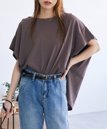 バックドレープオーバーサイズコットンTシャツ