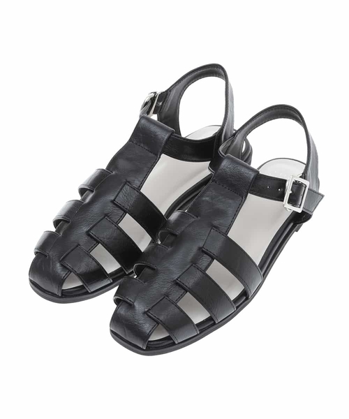 OFUON le MK（オフオンルエムケー）の「フェイクレザーグルカサンダル（サンダル・レディース・モカ/ブラック/ホワイト・38/40）」の2枚目の写真